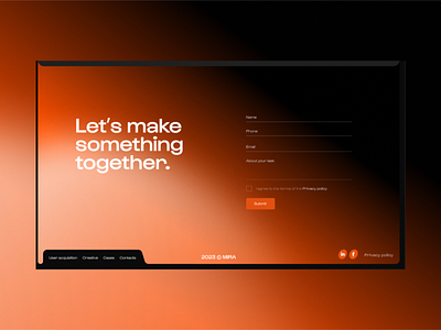 Gradient marketing agency footer design 2024 agency creative design footer gradient marketing ui ux