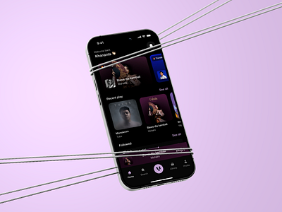 Vibes - Music App ai ai music app genre mobile mobile app music purple ui vibes