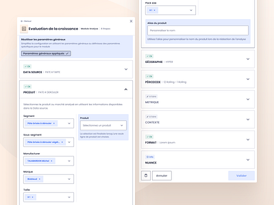 Dig-in product analysis modal collapsible modal product design tags ui