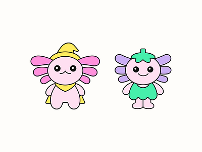 Plush Toy Character Design animal axolotl capybara cartoon character cute flat funny illustration kawaii kids line mascot outline stickers toy vector wizard