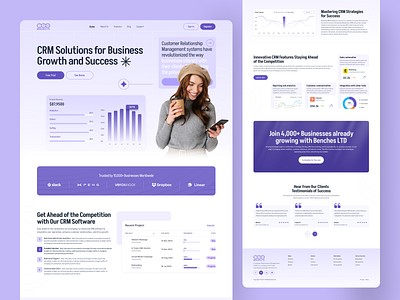 Saas landing page design app design crm dashboard landing page mobile app saas saas landing page saas website ui ui design ui designer uiux web web design web designer web page website