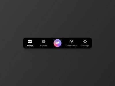 Tab Bar / Dark Mode bar blockchain chart coin crypto design finance gradient illustration tab tabbar user interface