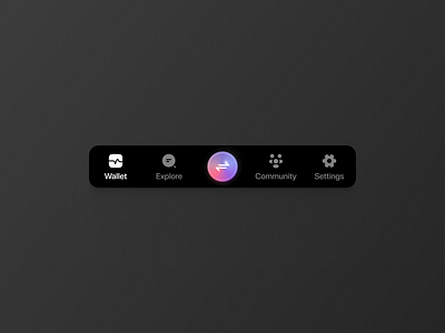 Tab Bar / Dark Mode bar blockchain chart coin crypto design finance gradient illustration tab tabbar user interface
