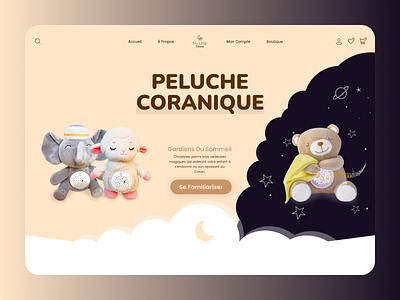 My Little Deen | Soft toy store | E-commerce | night light toy's children e commerce home page kids landing page night light toy store toys ui uiux ux webdesign