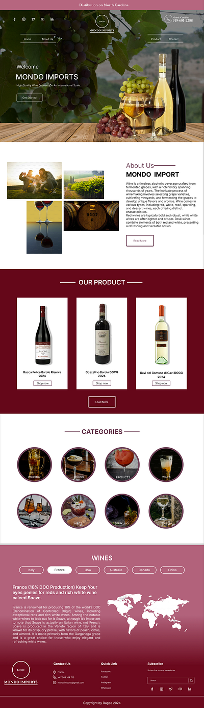 Wine Ecommerce design ui