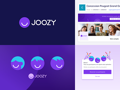 Joozy Branding branding characters component logo mulish poppins purple ui