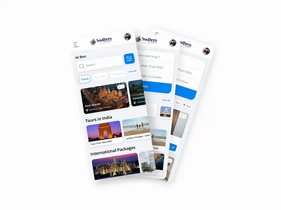 Travel App UI Design animation app design product design ui uiux ux website