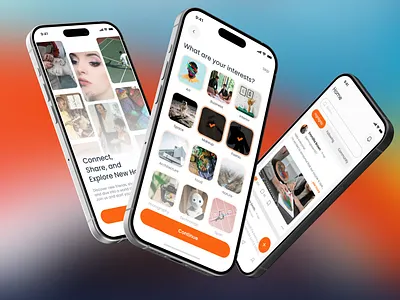 AI Social Media App Interface ai app ai app design ai design ai powered app app app design application interface design mobile mobile app product design social media social media app social media design ui uidesign user interface ux uxdesign
