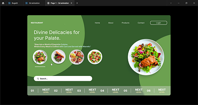 Cuisine Carousel animation design ui