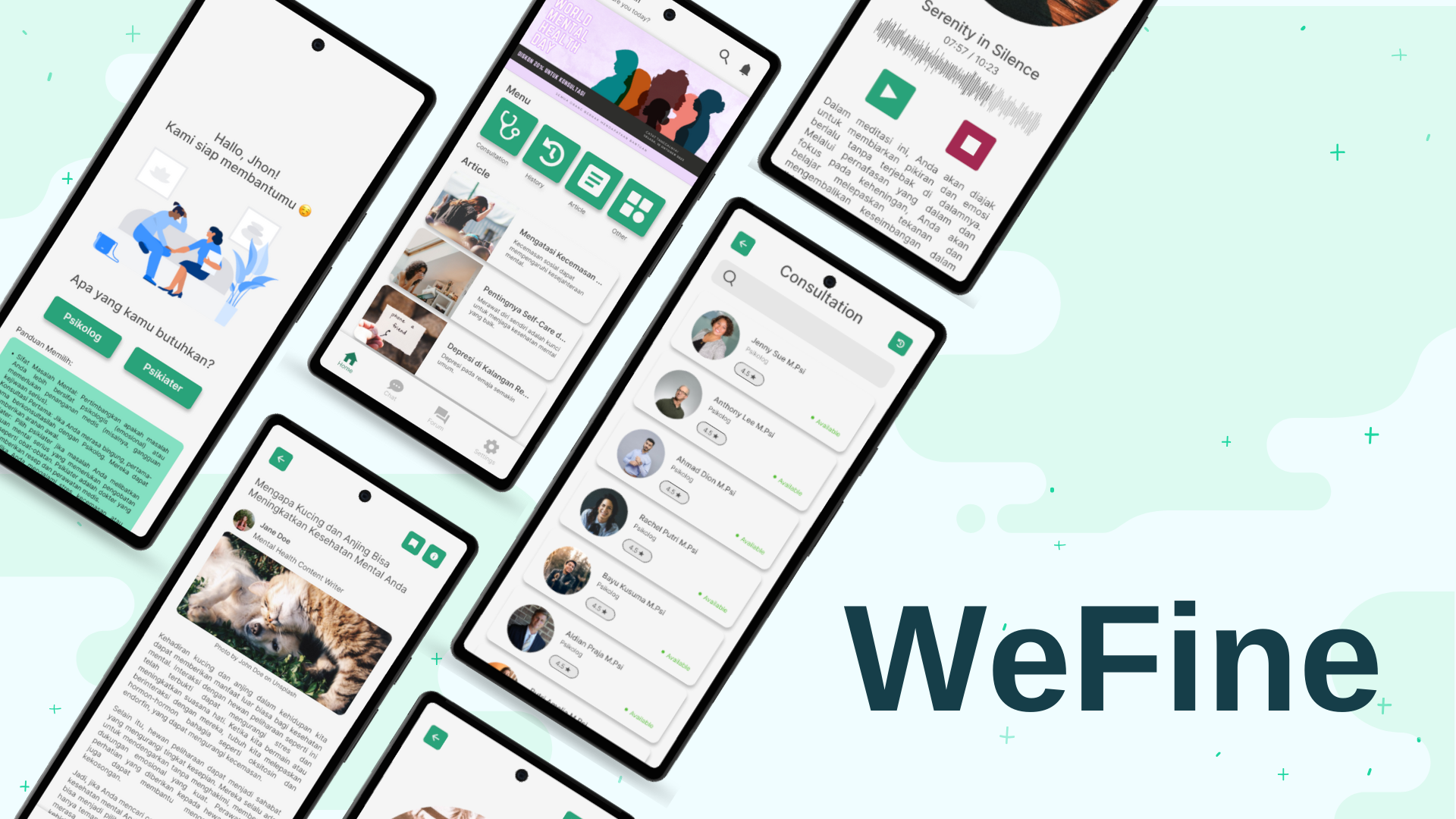 Mental Health Telemedicine Mobile App app design thanking graphic design green health mental health minimalist mobile mobile app design online therapy self care app simplicity telemedicine ui ui design ux ux research