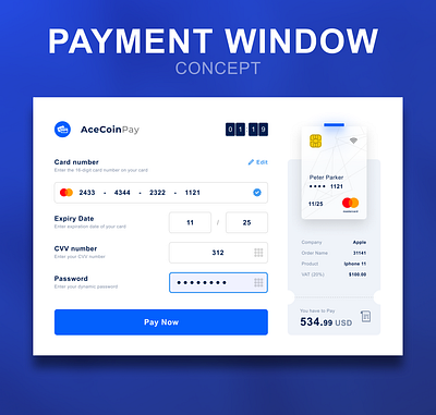 Payment Window (Concept) design fintech interface payment ui ux