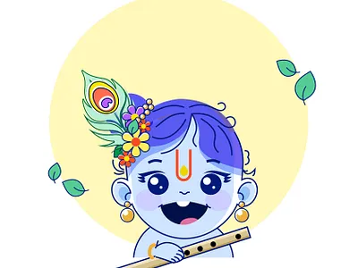 Baby Krishn character design figma flat graphic design illustration ui vector