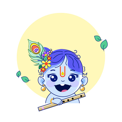 Baby Krishn character design figma flat graphic design illustration ui vector