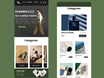 E-Commerce Store app branding design e commerce green mobile app ui uiux