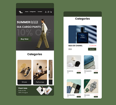 E-Commerce Store app branding design e commerce green mobile app ui uiux