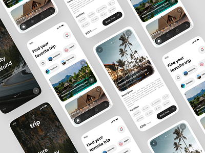 Hotel Booking Travel Mobile App airbnb booking service flight booking holiday trip hotel booking hotel booking app mobile app online booking property booking app realestate rent house resort booking room booking travel agency travel app travel booking app trip ticket ui design ux design vacation app