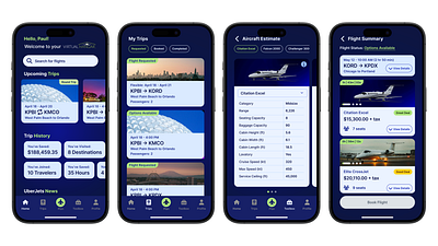 Virtual Hangar Mobile App aviation design mobile private aviation product product design ui ux