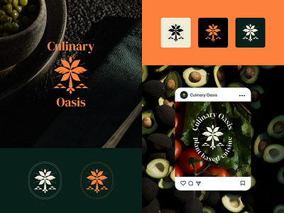 Culinary Oasis Logo brand branding cuisine design digital dribbble figma graphic identity illustrator logo oasis photoshop post restaurant social vector vegan vegetarian visual