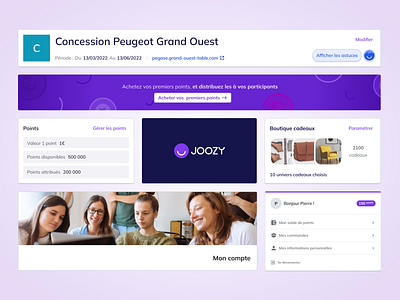 Joozy Componenty showcase banner component header illustration logo menu saas ui