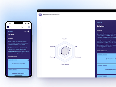 SalesScan - Battlecards on mobile + desktop battlecards cards desktop mobile radar chart saas ui