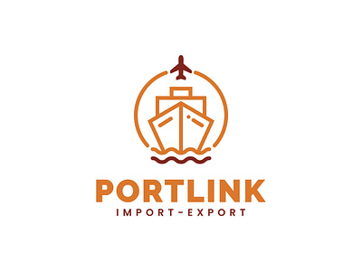 PortLink - Import and Export Business Logo Design brand identity branding business company design export graphic design illustration import logo logo design shipping trade