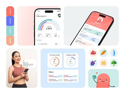 App Design for AI-powered Nutrition Coach app application design healthy illustration interface nutrition ui