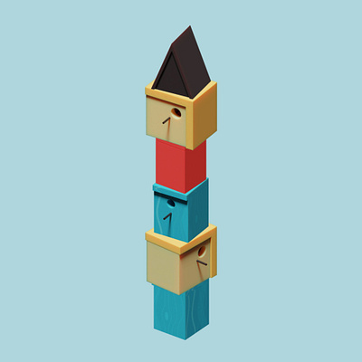 Birdhouses blender3d game art illustration