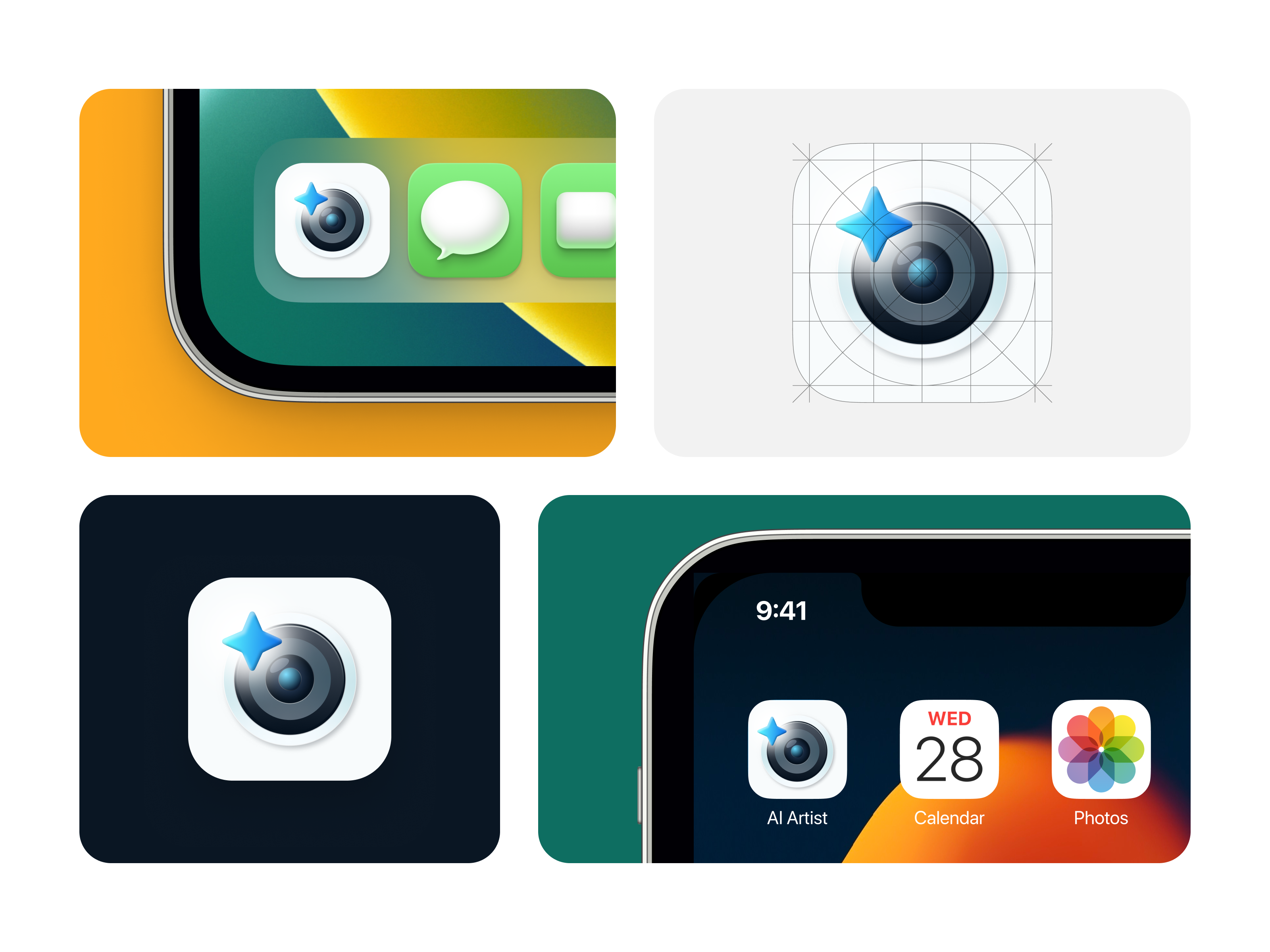 Logo & iOS app icon concept 3d ai app branding camera design generator image ios ios app icon logo mobile realistic ui