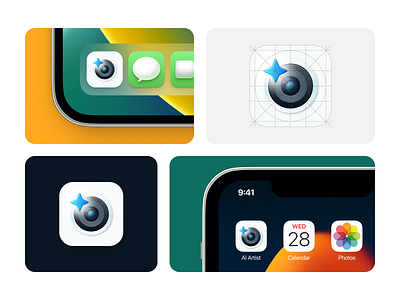 Logo & iOS app icon concept 3d ai app branding camera design generator image ios ios app icon logo mobile realistic ui