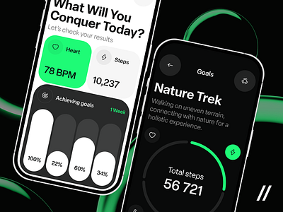 Fitness Tracker Mobile iOS App Design Concept android app design app design concept app design template dark theme dashboard design fitness interface ios ios design mobile mobile app mobile ui product design sport tracker tracker app ui ux