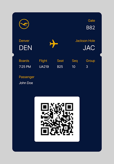 Boarding Pass dailyui