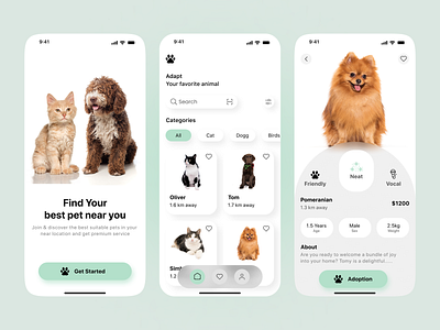 Animal Adaption Apps Ui adaption apps apps design ecommerce figma app graphic design minimal apps mobile app modern apps premium design ui ui ux