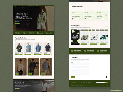 E-Commerce Landing Page for Trendy Clothing card clothes collection contact us e commerce landing page shopping ui user interfce ux versace web web design website zara