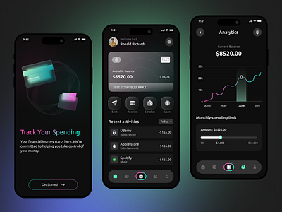 Financial App app card financial graphic design ui ux