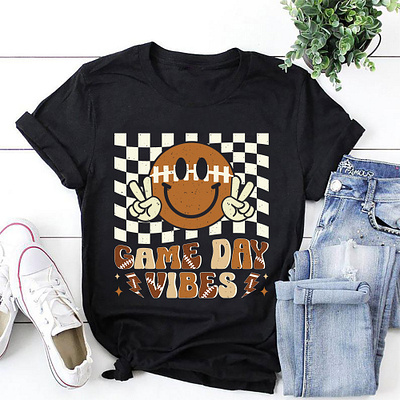 Game Day Vibes T-shirt Design american football football t shirt game game vibes gaming t shirt groovy t shirt print on demand t shiirt t shirt t shirt business t shirts tshirt usa football