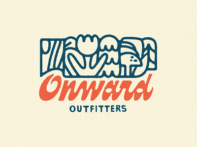 Onward Outfitters Badge branding design explore hand drawn hand lettering hiking illustration illustrator lettering logo midwest nature outdoors retro trails vintage