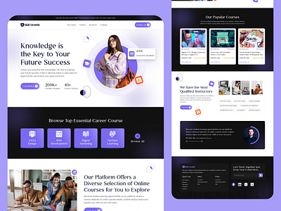 Education Landing Page Design certification e learning learn learn skills learning mentor minimalist online class online course online education school study uiuxdesign university website course website platform course