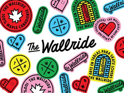 🛹 The Wallride Stickers! branding heart icons logo skate stickers typography