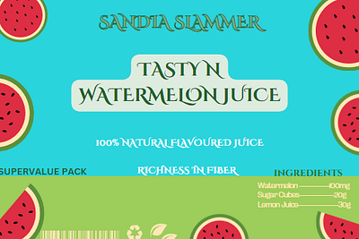 Sandia Siammer Watermelon Juice Packaging branding graphic design logo package design