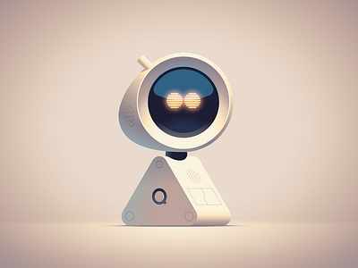 Q-bot bot character chatbot cute droid robot vector