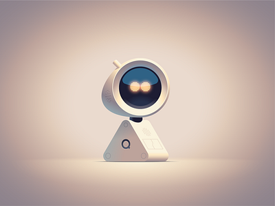 Q-bot bot character chatbot cute droid robot vector