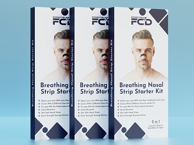 Amazon Packaging Design for Breathing Nasal Strip Starter Kit amazon packaging box design branding design graphic design illustration packaging packaging design