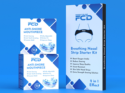 Amazon Packaging Design for Breathing Nasal Strip Starter Kit amazon packaging box design branding design graphic design illustration logo packaging packaging design ui