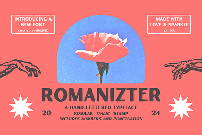 Romanizter | Typeface artwork badge branding design display font family font font font typeface graphic design handletter font handwritten font illustration logo retro font sans serif typeface vector vintage design vintage font web font