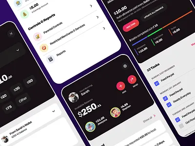 Financial App for Parents & Children clean financial fun mobile modern ui ux