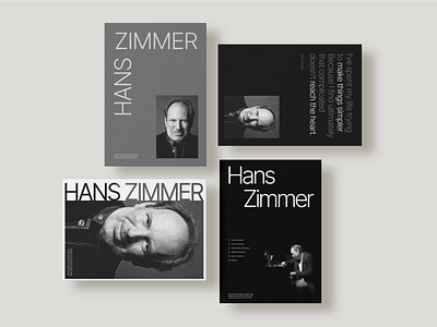 Poster collection | Hans Zimmer animation black branding design graphic design hanszimmer monochrome motion graphics music poster ui uidesign ux web webdesign white zimmer