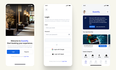 UI Design For a Travel Application app design product design travel app travel app ui travel saas