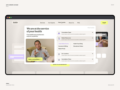 Activ - Physiotherapy website concept appointment booking branding challenge health interface platform ui ux website