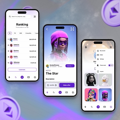 NFT Marketplace — Nexus® [Mobile App] aplicativo app design appmobile design grafico graphicdesign interaction design interface design landingpage mobileapp nft nftmarketplace productdesign ui uidesign uiux user experience design user interface design ux uxdesign uxui