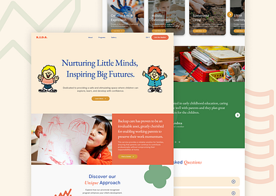 KIDS Daycare | Website Redesign care children design education family kids landing page montreal redesign ux ui warm website